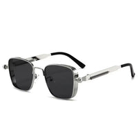 Retro Steampunk Silvery Square Metal Frame Trendy Glasses, Suitable for Both