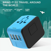 Global Travel Adapter with USB & Type-C Charging Universal Wall Charger with