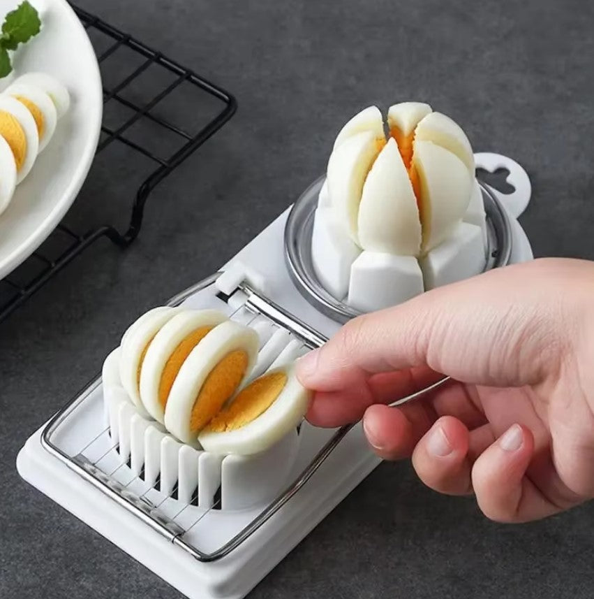1pc Household Multifunctional Egg Cutter, Egg Slicer for Hard Boiled Eggs, 2