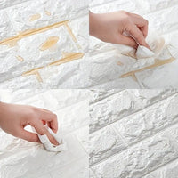 5pcs 3d Wall Stickers Wallpaper Foam Soft Tiles, Bedroom Faux Brick