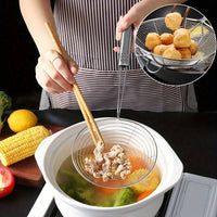 1pc Premium Stainless Steel Fine Mesh Skimmer Strainer - Kitchen Food Spider