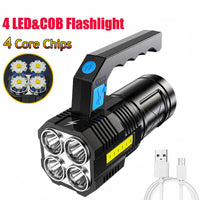 Super Powerful LED Flashlight Tactical Torch USB Rechargeable Waterproof