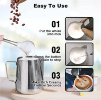 USB Rechargeable 3-Speed Adjustable Milk Frother Hand Mixer