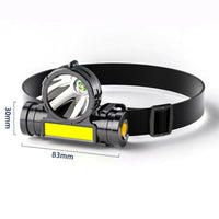 Led Flashlight Emergency Headlamp Waterproof 2 Mode USB Rechargeable Cycling
