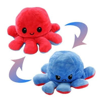 Reversible Moody Flip Octopus Soft Toy Two Sided Face Octopus Plush