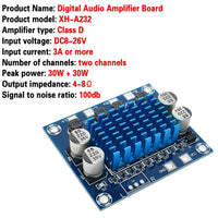 Tpa3110 Xh-a232 30w+30w 2.0 Channel Digital Stereo Audio Power Amplifier