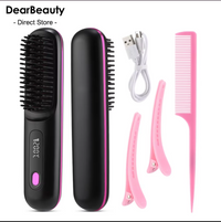 Cordless Hair Straightener Brush, Rapid Heating, Hot Comb Hair Straightener