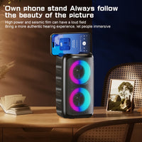 Hy3317 High-Power Wireless Speaker with a Subwoofer - Stylish Black