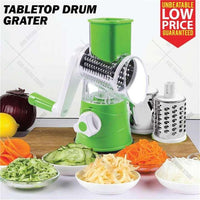 Tabletop Drum Grater Shredder Rotary with 3 Stainless Steel Rotary Blades