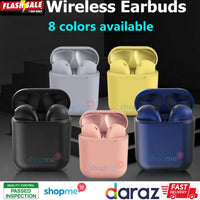 I12 Wireless Earphone Bluetooth 5.0 Macaron Touch Earbuds with Mic Charging