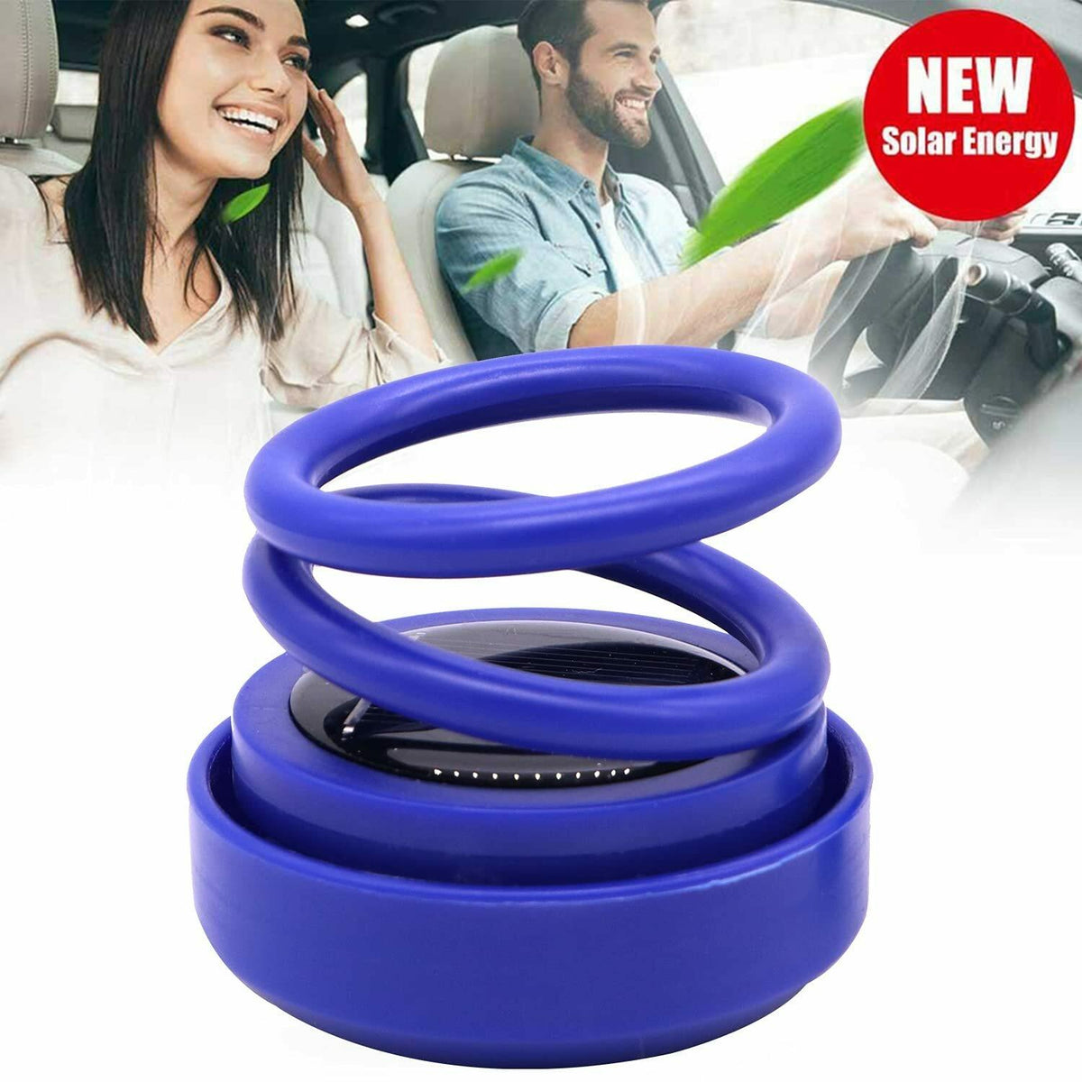 Solar Power Rotatable Car Aroma Air Freshener Perfume Color Blue