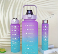 3 Pack Water Bottles Set with 2l Large Bottle 900ml Portable Bottle and