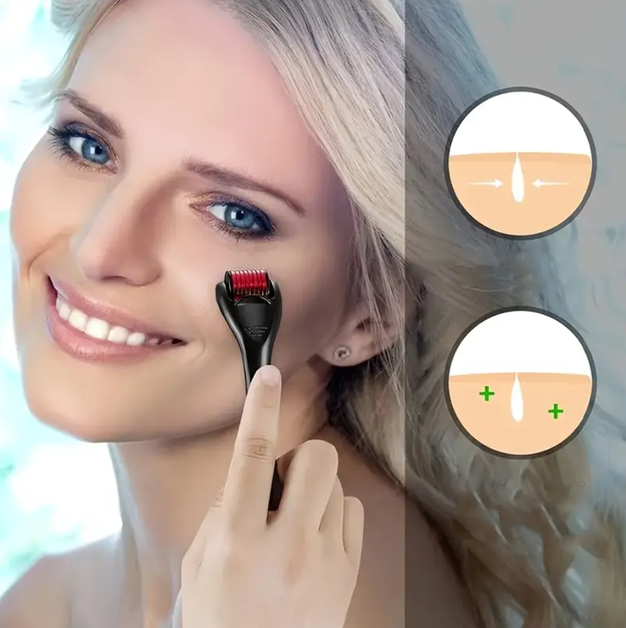 Professional 0.25mm Titanium Derma Roller, 540 Micro Needles, Face and Body