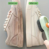 Multi-functional Liquid Dispenser Shoe Brush with Soft Bristles, Plastic