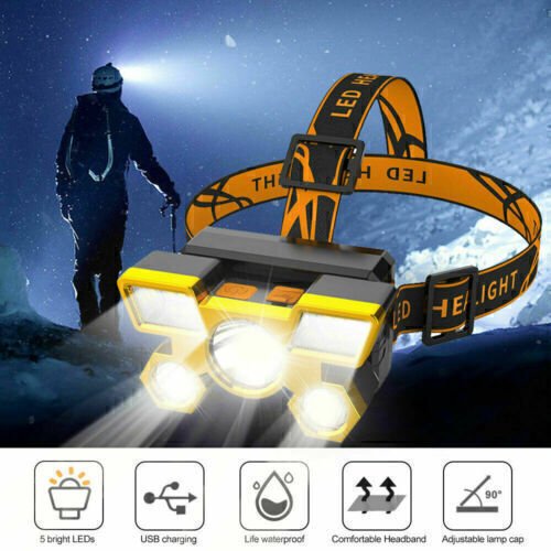 5 LED with Built-in 14500/400 MAh Battery USB Rechargeable Portable Super