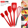 5pcs/set Kitchen Resistant Silicone Cream Spatula Mixing Batter Scraper