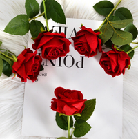 Artificial Rose Flower Red Silk Roses with Stem Wedding Party Home