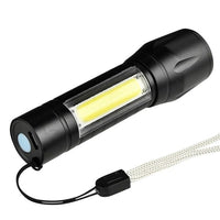Xpe COB LED Flashlight Adjustable Focus Camping Torch Pen Clip Light