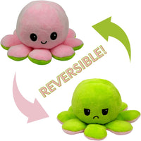 Reversible Moody Flip Octopus Soft Toy Two Sided Face Octopus Plush
