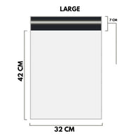 White Shipping Bag Poly Mailer Flyers - [42cm X 32cm+7cm - Large] - 10, 25