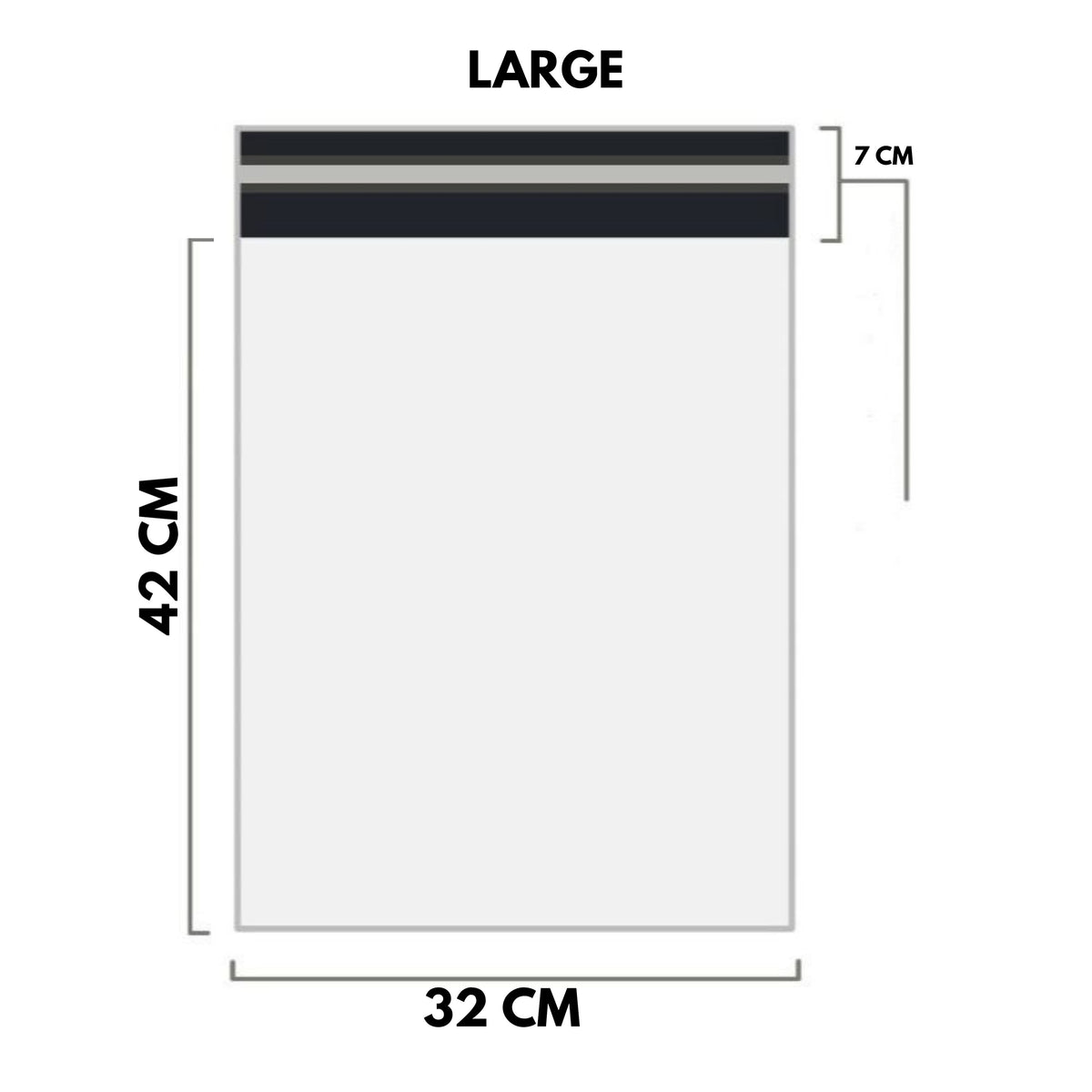 White Shipping Bag Poly Mailer Flyers - [42cm X 32cm+7cm - Large] - 10, 25
