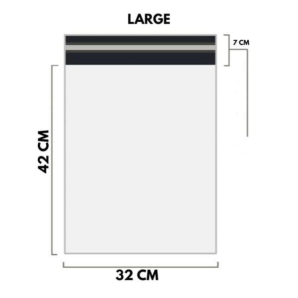 White Shipping Bag Poly Mailer Flyers - [42cm X 32cm+7cm - Large] - 10, 25