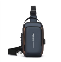 Luxury Waterproof Bag Men's Multifunction Anti-theft USB Shoulder Bag Man