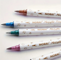 10 Metallic Brush and Fine Tip Marker Pens Glitter Ink for Scrapbooking