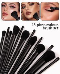 13pcs Makeup Brush Set with Storage Bag Makeup Sponge Soft Fur Eye Shadow