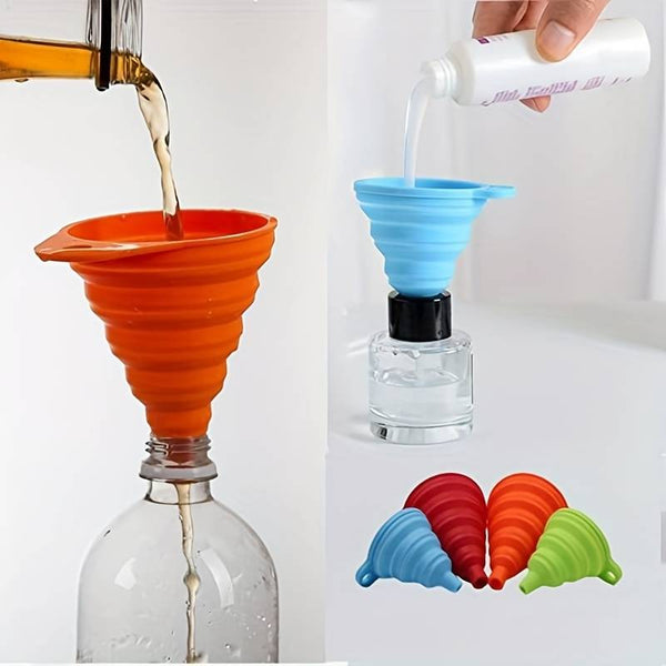 1pc Collapsible Silicone Funnel - Spill-Proof, Easy-to-Use, Space-Saving