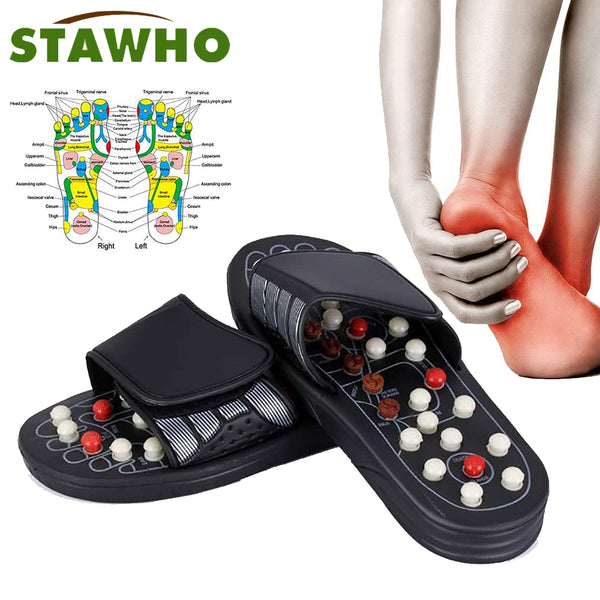 Feet Massage Slippers Foot Reflexology Acupuncture Therapy Massager Walk