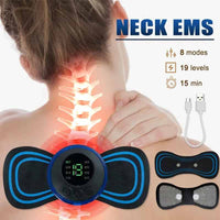 Portable Mini Electric Neck Massager Spine Massage Patch Pain Relief