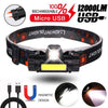 Led Flashlight Emergency Headlamp Waterproof 2 Mode USB Rechargeable Cycling