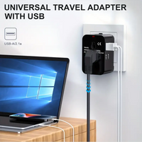 Travel Charger with Dual USB Charging Ports, 2 USB Charger, World All in One