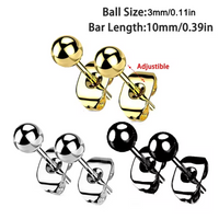 1-piece Ear Piercing Kit - Durable Steel Ball Studs & Stylish Earrings, Safe