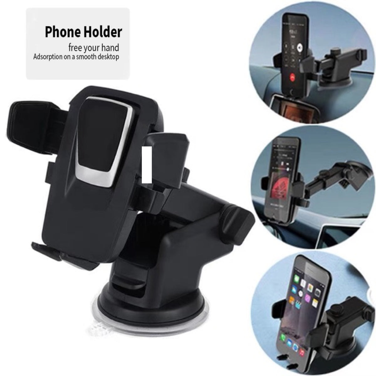 Universal Car Mount Holder for Mobile Phone with Silicone Sucker Suction Cup