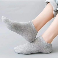 3 Pairs Unisex Casual Plain Color Boat Socks Thin Breathable Comfy