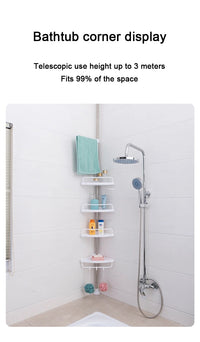 4-layer Non-Perforated Bathroom Shelf, Versatile Corner Storage Shelf