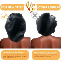 Luxurious Satin Sleep Cap for Women - Wide Elastic Band, Gentle on Hair