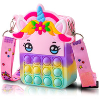 Pop Purse Silicone Sensory Unicorn Push Pop Bubble Bag Crossbody Bag