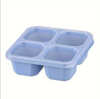 High-quality Wheat Straw 4-Compartment Divided Bento Lunch Box with