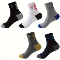 Pack of 5 Comfortable & Soft Men's Mid-Calf Socks, Trendy Casual and Sports