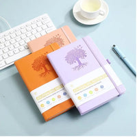 Elastic Strap Journal Notebook Office Work Planner Faux Leather Solid Color