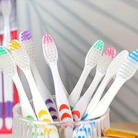 Set of 10 Kids Soft-Bristled Toothbrushes, Made with Bamboo Charcoal Nano