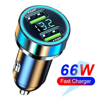 Dual Port USB 66w Fast Car Charger Suitable for Different Models of Mobile
