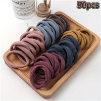 50pcs Soft Elastic Hair Ties Hair Bands Decorative Hair Accessories Set for