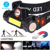 Led Headlamp Super Bright Xpe+cob USB Rechargeable Built-in Battery Durable