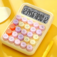 Aesthetic Mechanical Calculator Candy-Colored, Battery-Free with Large
