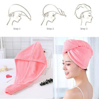 Microfiber Hair Wrap Towel Drying Bath Spa Head Cap Turban Twist Dry Shower