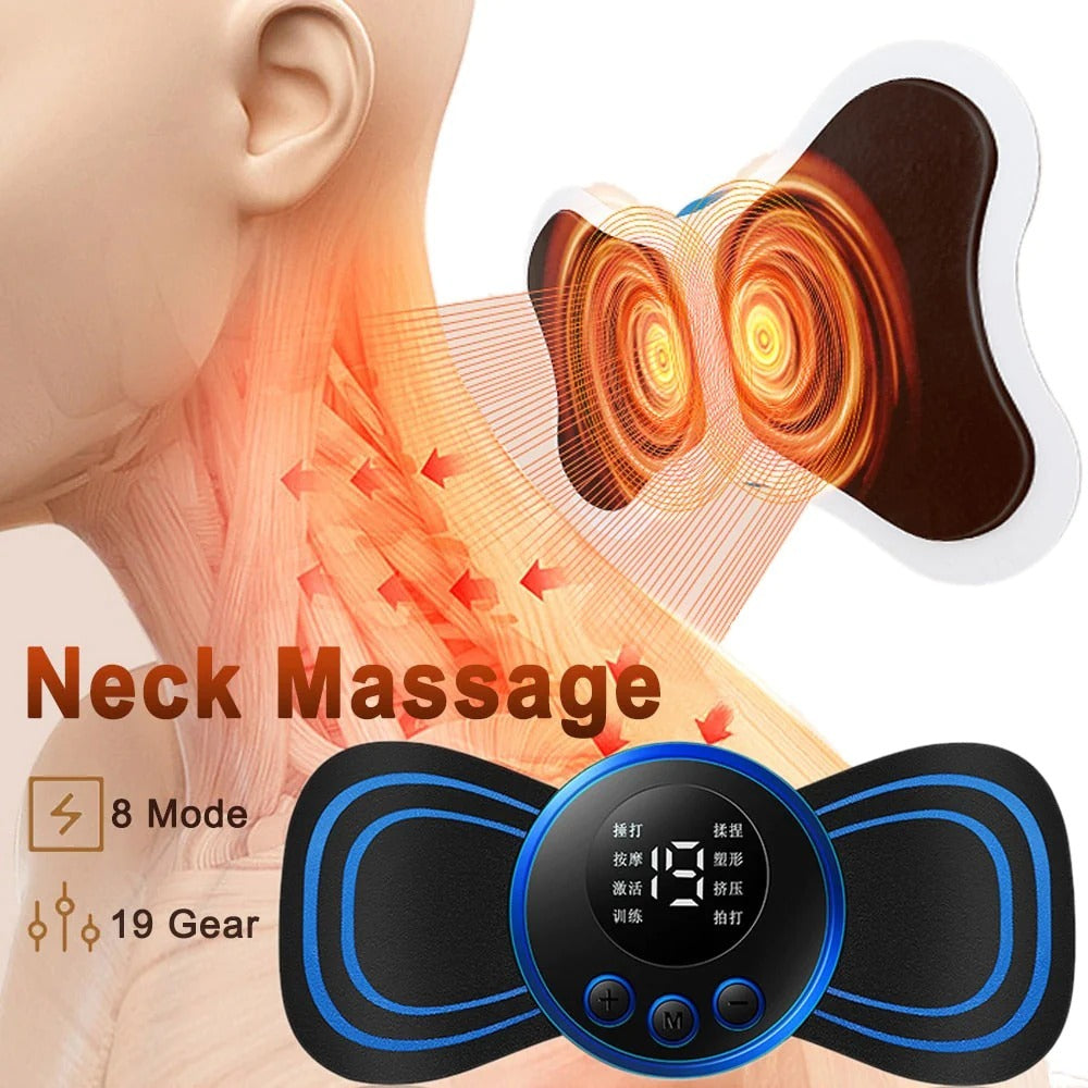 Electric Neck Massager Ems Cervical Massage Patch for Muscle Pain Relief and